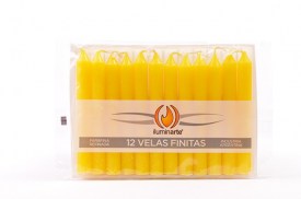 12 VELAS FINITAS PARAFINA CORTAS-AMARILLO (PS)